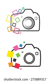 Photography camera icons vector