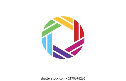 photography camera lens logo vector minimalist illustration design