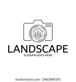 photography camera lens logo vector minimalist illustration design