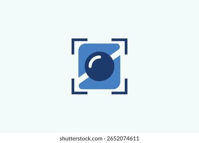 fotografia câmera lente logotipo vetor minimalista design ilustração. Ícone Visão. Símbolo de fotografia.