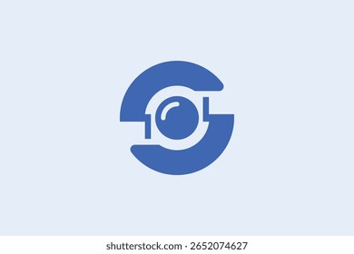 fotografia câmera lente logotipo vetor minimalista design ilustração. Ícone Visão. Símbolo de fotografia.