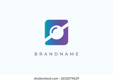 fotografia câmera lente logotipo vetor minimalista design ilustração. Ícone Visão. Símbolo de fotografia.