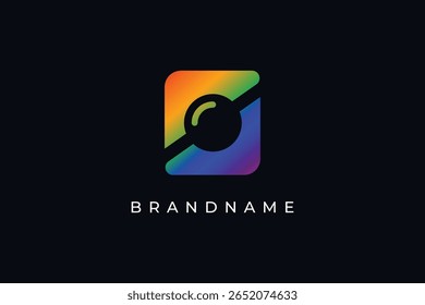 fotografia câmera lente logotipo vetor minimalista design ilustração. Ícone Visão. Símbolo de fotografia.