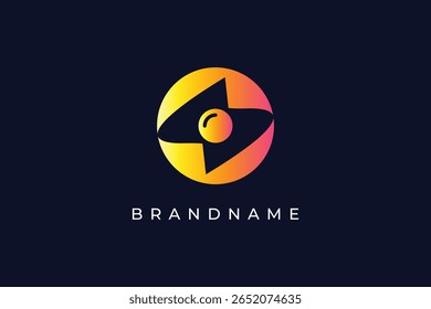 fotografia câmera lente logotipo vetor minimalista design ilustração. Ícone Visão. Símbolo de fotografia.