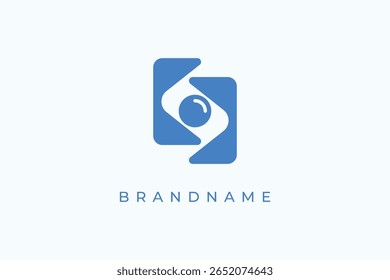 fotografia câmera lente logotipo vetor minimalista design ilustração. Ícone Visão. Símbolo de fotografia.