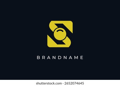 fotografia câmera lente logotipo vetor minimalista design ilustração. Ícone Visão. Símbolo de fotografia.