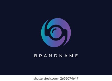 fotografia câmera lente logotipo vetor minimalista design ilustração. Ícone Visão. Símbolo de fotografia.