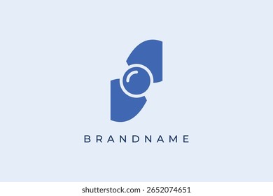 photography camera lens logo vector minimalist illustration design. Vision icon. Photography symbol.