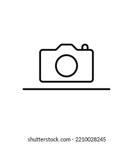 símbolo del vector de línea de la cámara fotográfica