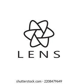 photography camera logo icon vector design template isolated on black background