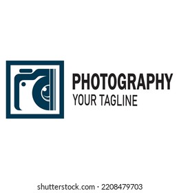 photography camera logo icon vector design template isolated on black background