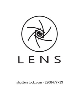 photography camera logo icon vector design template isolated on black background