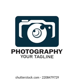 photography camera logo icon vector design template isolated on black background