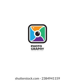 Plantilla de vectores de logotipos de cámara fotográfica