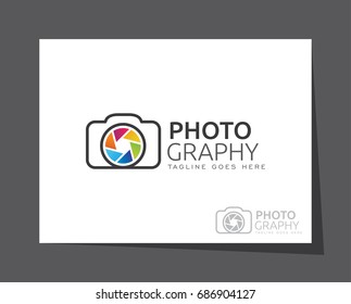 photography camera logo icon vector template