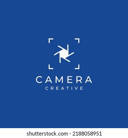 Photography camera logo, lens camera shutter, digital, line, professional, elegant and modern. The logo can be used for studios, photography and other businesses.