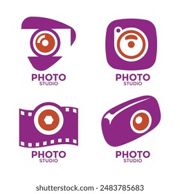 Fotografía logo de la cámara insignias de Vector y etiquetas set design