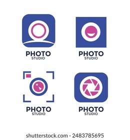 Fotografía logo de la cámara insignias de Vector y etiquetas set design