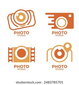 photography camera logo vector badges and labels set design