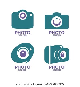 photography camera logo vector badges and labels set design