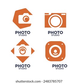 photography camera logo vector badges and labels set design