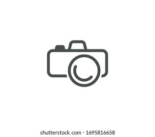 Icono de foto vectorial del logotipo de la cámara fotográfica 