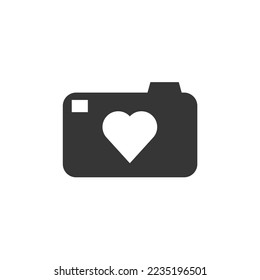 photography camera with love vector icon couple memories