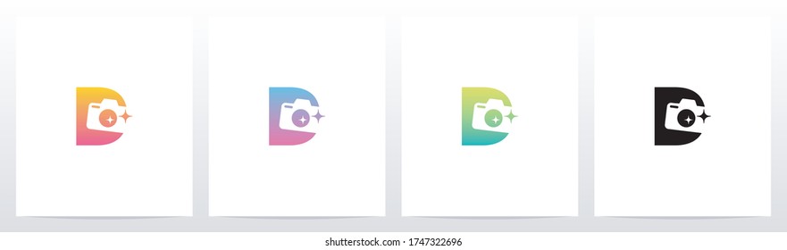 Photography Camera On Letter logo Design D