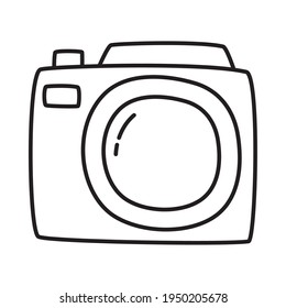 photography camera on white background