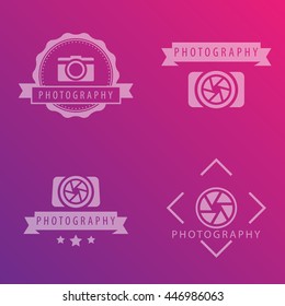 photography, camera, photographer logo, emblems, badges, signs, vector illustration
