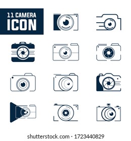 Photography, Camera, Professional Icon Set 11 Bundle Design