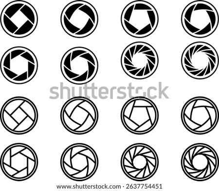 Photography Camera shutter aperture icons