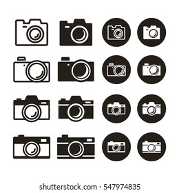Photography Camera Simple Icon Symbol Collection Set