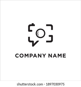 Photography Chat Talk Camera Logo Icon Stock Vector