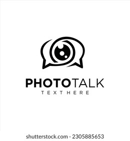 Photography chat and talk logo template design vector
