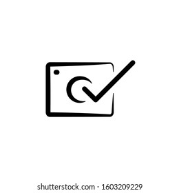 
Photography and check  icon template. Vector illustration 