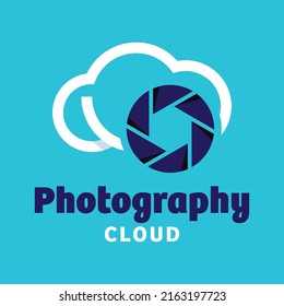 Photography with cloud logo vector design symbol graphic icon sign illustration creative idea
