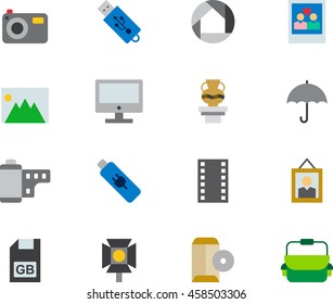 PHOTOGRAPHY colored flat icons