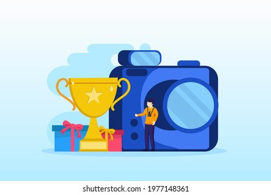 Photography competition illustration flat vector template