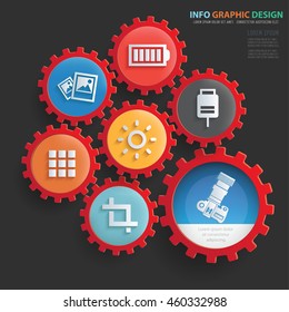
Photography concept design,gear info graphic on clean background,vector