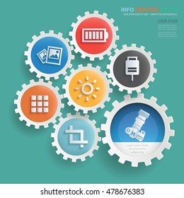 
Photography concept design,gear info graphic on clean background,vector