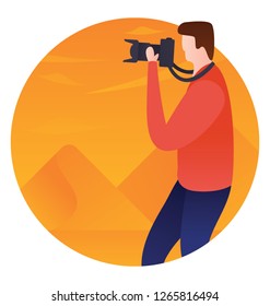 Photography concept flat rounded icon design