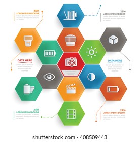Photography concept info graphic design,vector