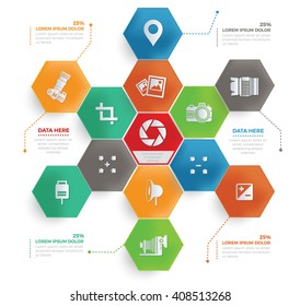 Photography concept info graphic design,vector