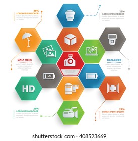 Photography concept info graphic design,vector