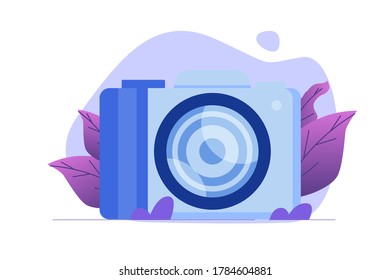Photography courses or class, tutorials, workshops concept. Vector illustration