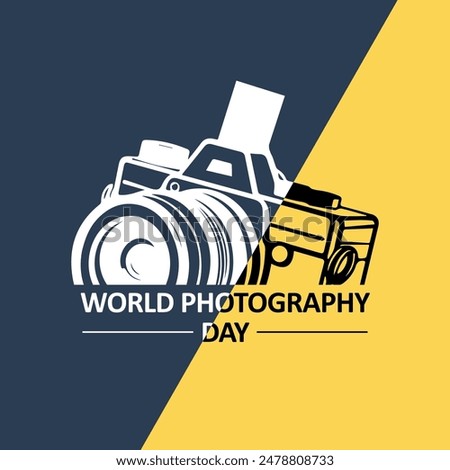 Photography day vector illustration background. it is suitable for card, banner, or poster