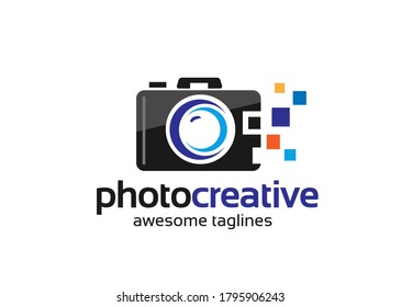 Diseño fotográfico con ilustración vectorial de cámara