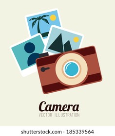 Photography design over beige background, vector illustration