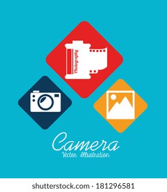 photography design over blue background vector illustration